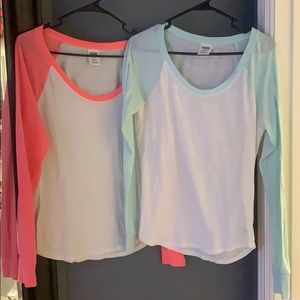 PINK Baseball Long Sleeve T-shirts